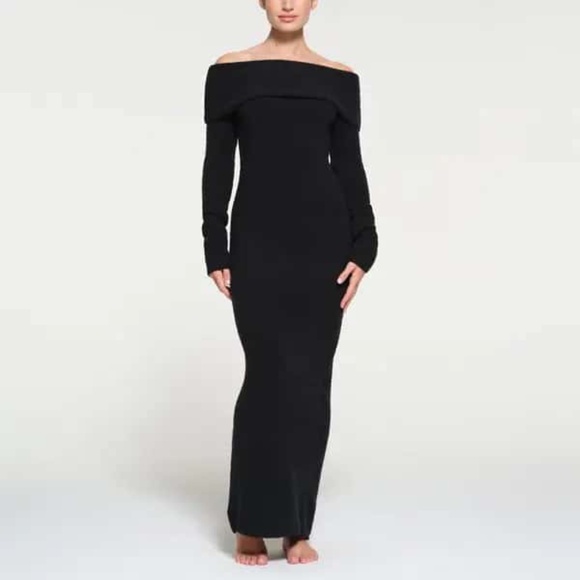 SKIMS Dresses & Skirts - SKIMS Cozy Knit Off the Shoulder Dress